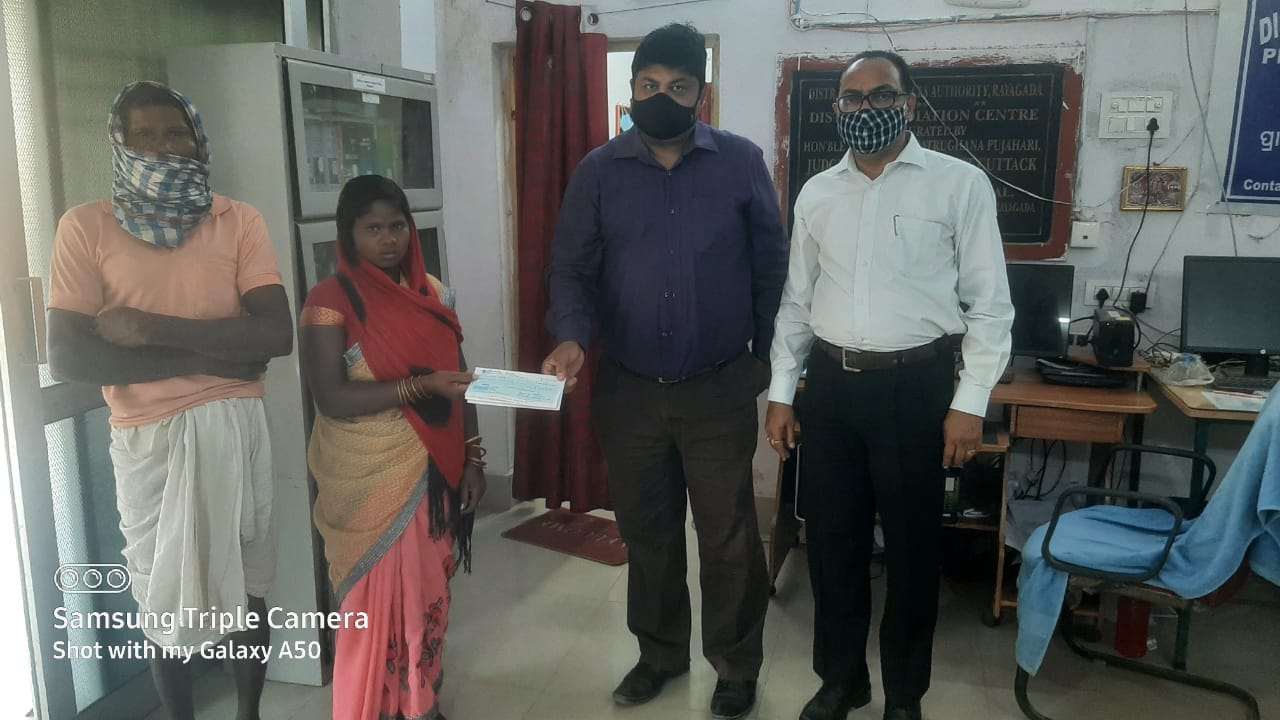 Victim Compensation was given by  Hon'ble District Judge and Hon'ble Secretary 